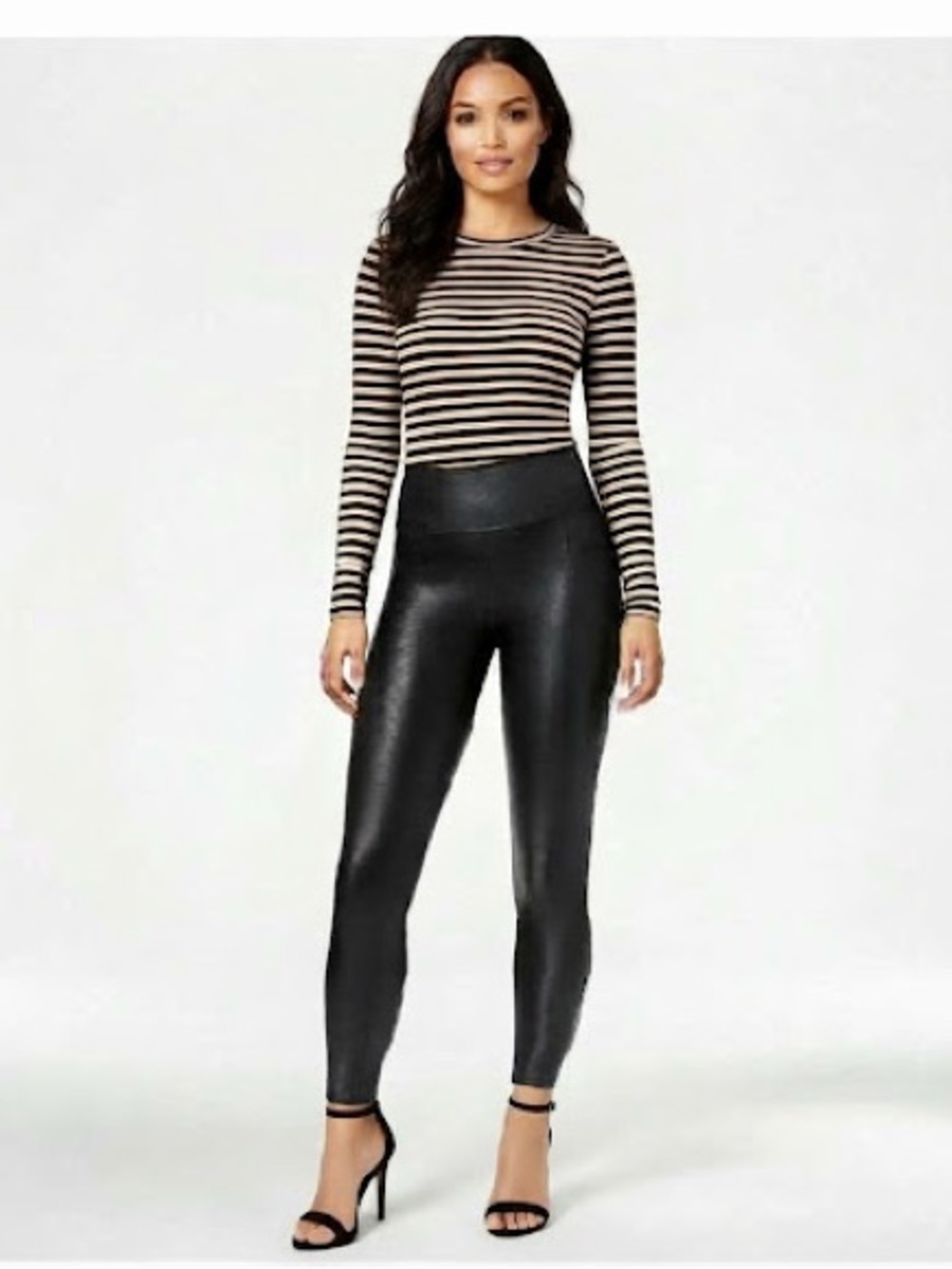 Spanx Faux High-Waist Faux Leather Fleece Lined Leggings